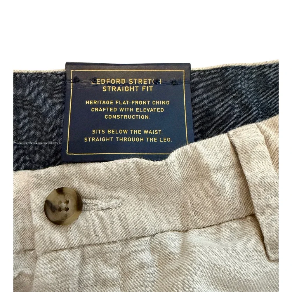 Polo Ralph Lauren Bedford Linen Cotton Straight Fit Pants Beige 34x30 NWT